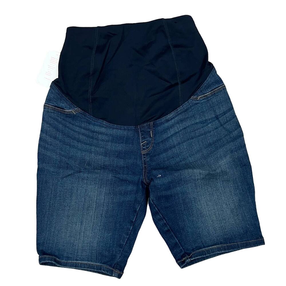 Isabel Maternity Crossover Panel Bermuda Jean Shorts - Size 2/26 - NWT